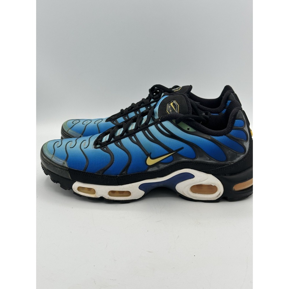 Nike Air Max Plus Tn Hyper Blue Black White Yellow Men Size 10.5 BQ4629-003